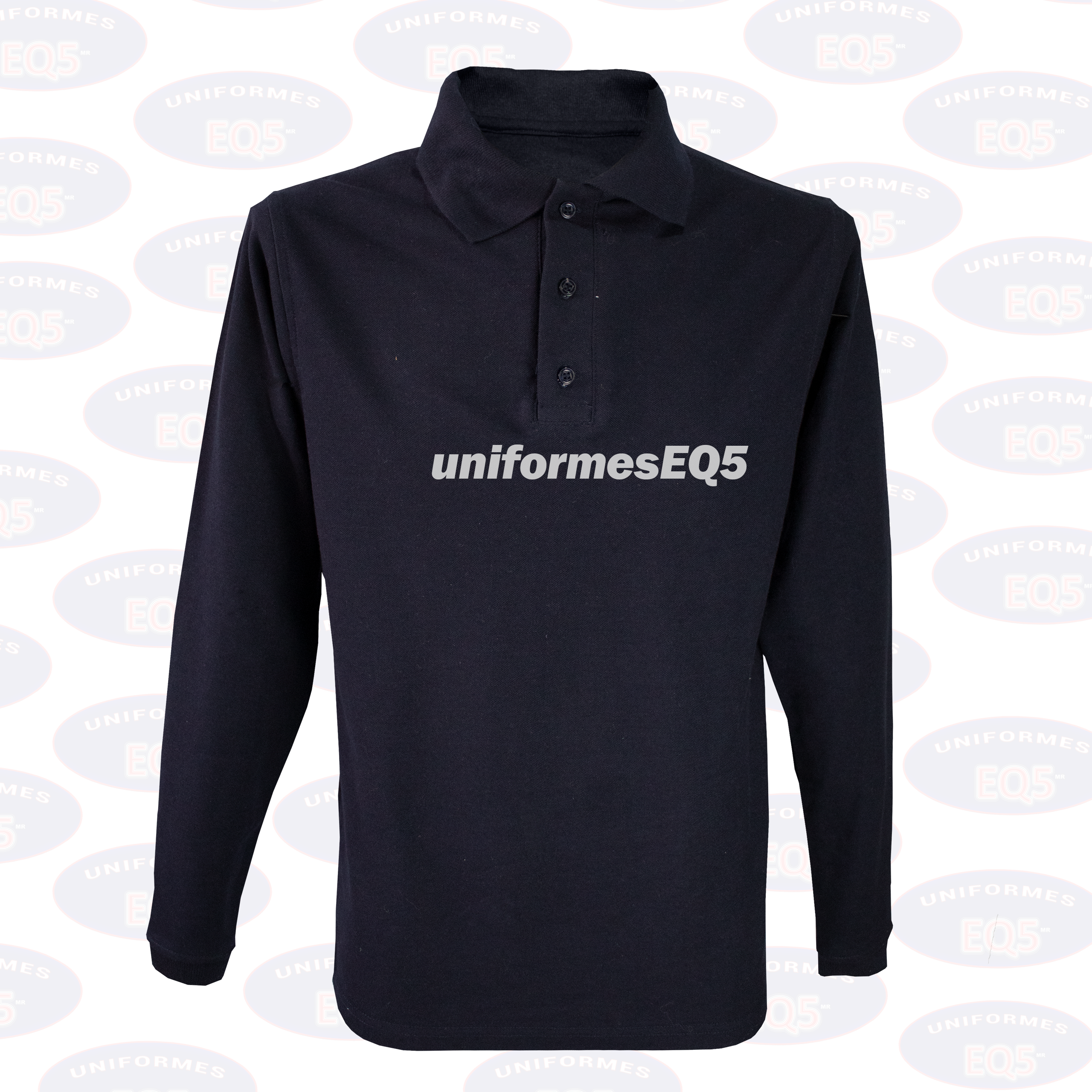 Playera Tipo Polo Manga Larga